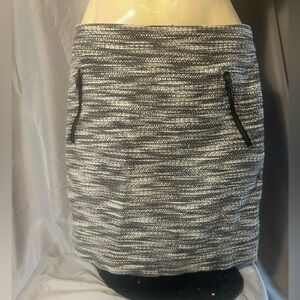LOFT Black and White Textured Skirt